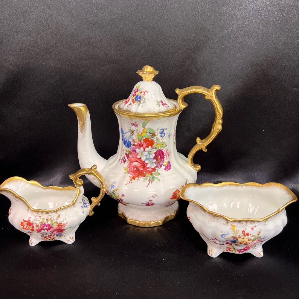 Antique Hammersley lady Patricia dinner for 8 people with tea pot and pitcher - Picture 4 of 16